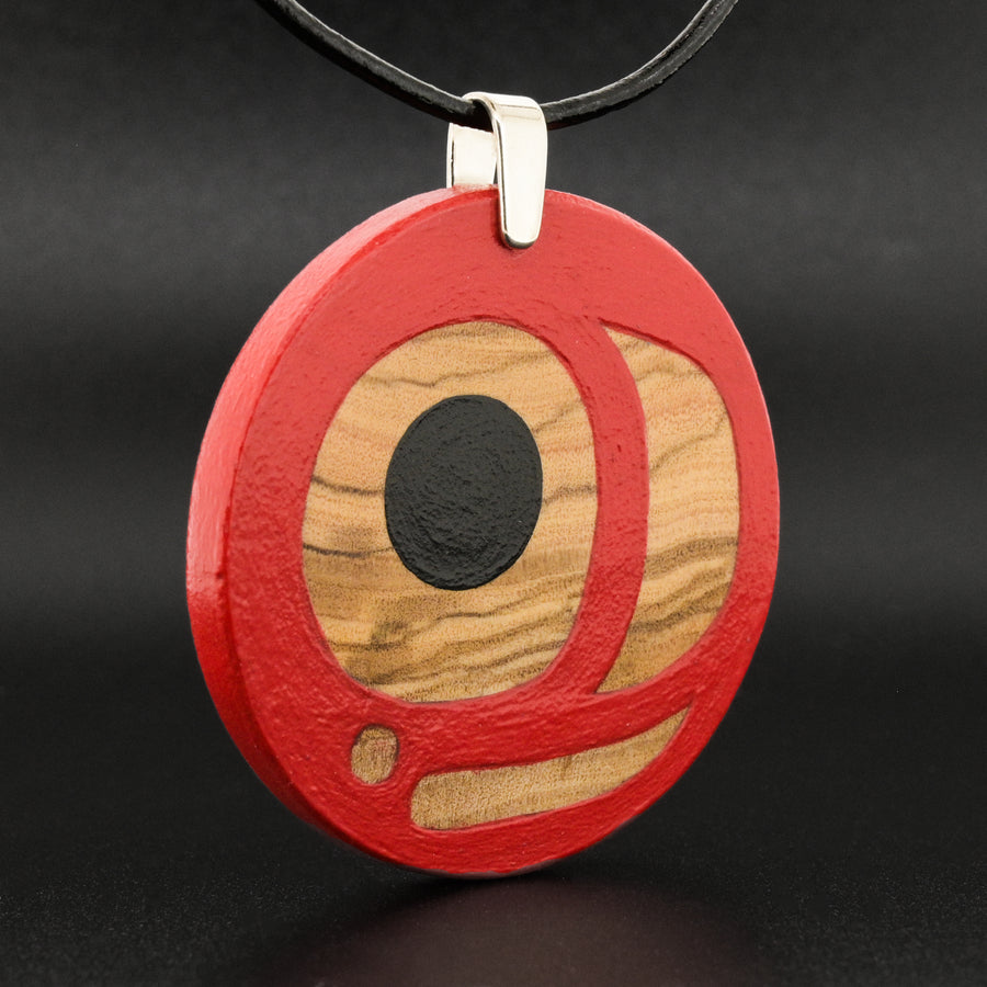 Salmon Egg - Olive Wood Pendant