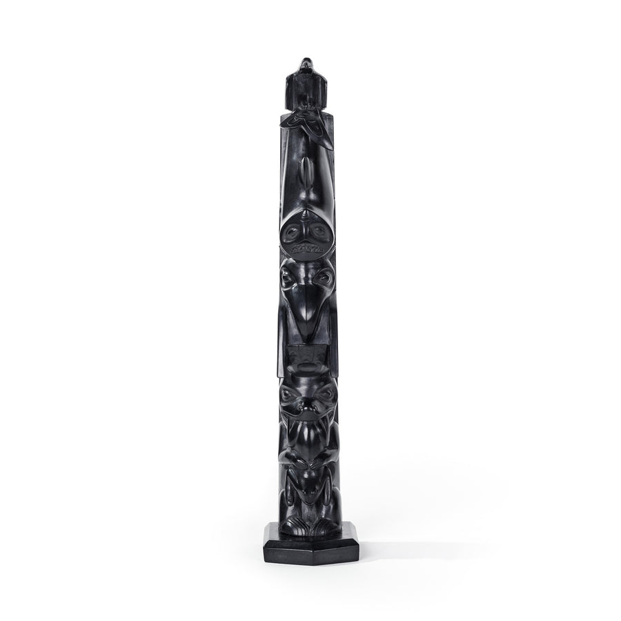 Eagle, Shark, Raven, Bear, Frog - Argillite Pole