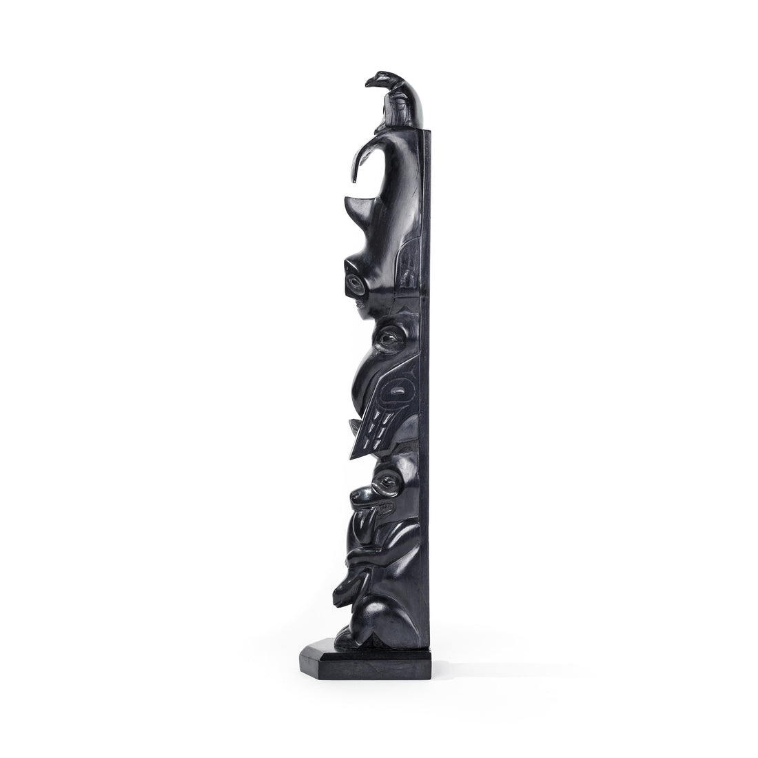 Eagle, Shark, Raven, Bear, Frog - Argillite Pole