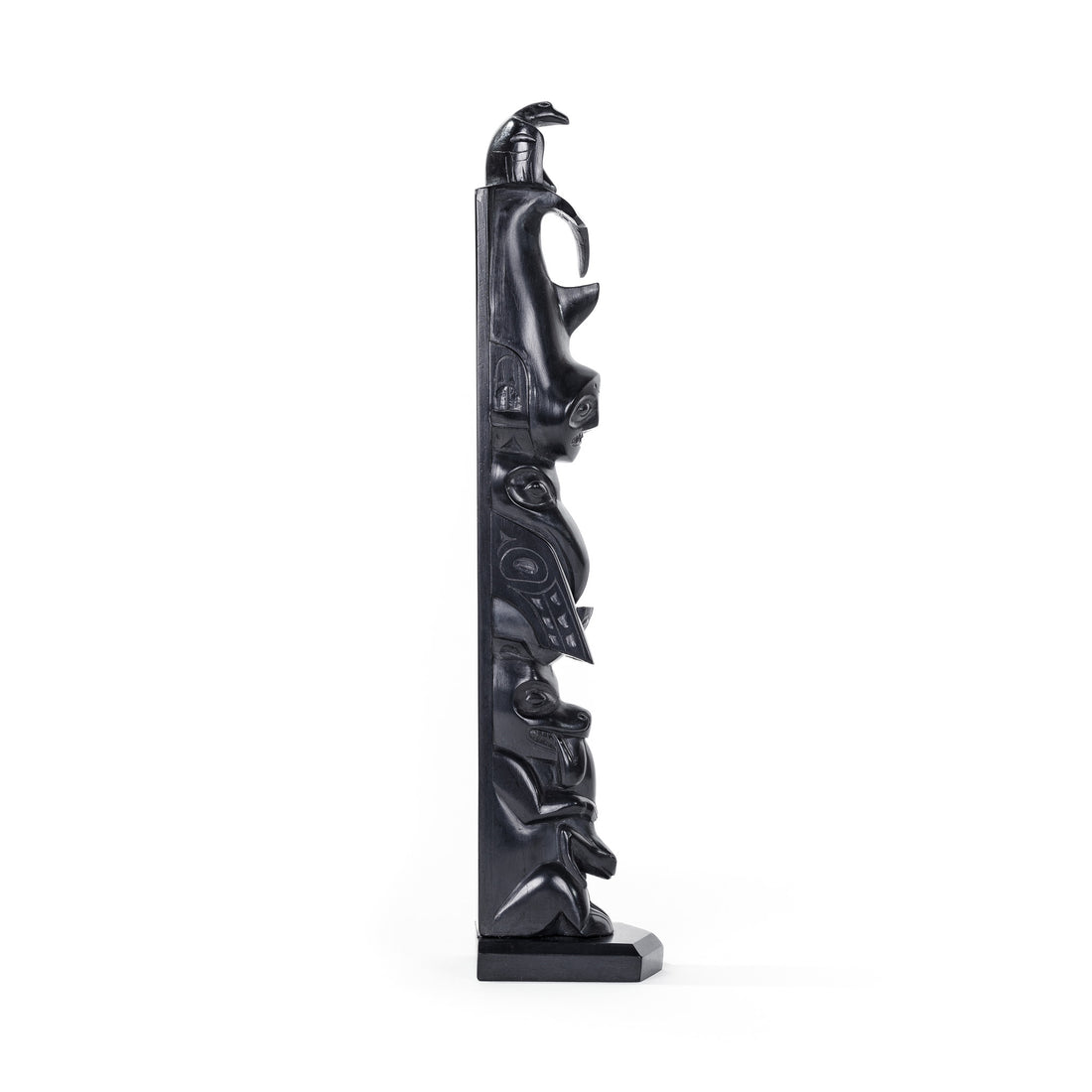 Eagle, Shark, Raven, Bear, Frog - Argillite Pole