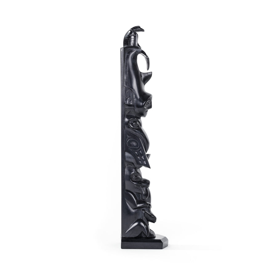 Eagle, Shark, Raven, Bear, Frog - Argillite Pole