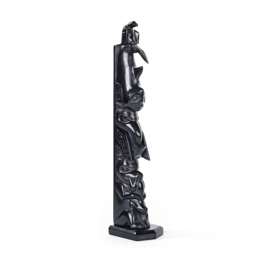 Eagle, Shark, Raven, Bear, Frog - Argillite Pole