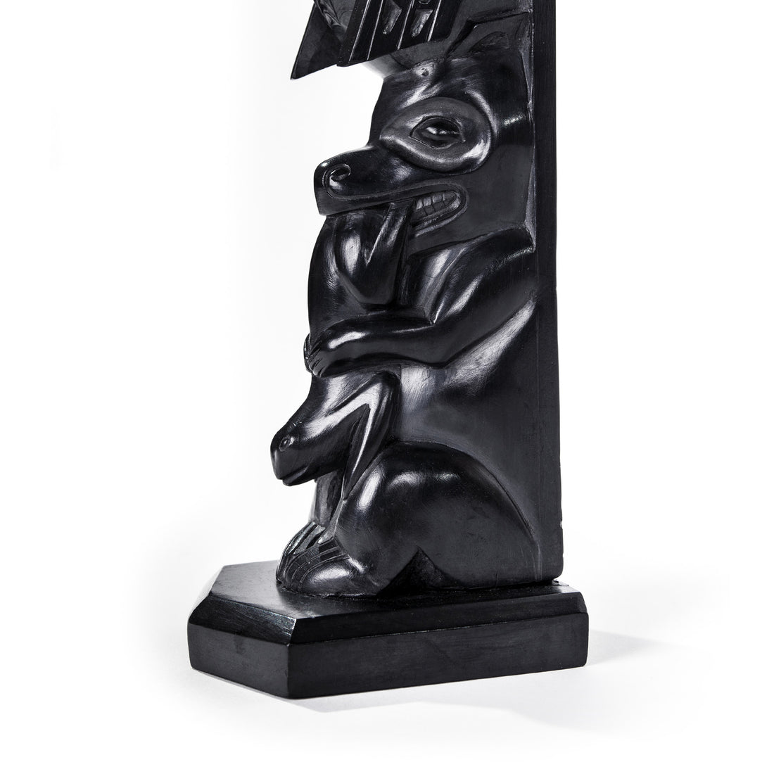 Eagle, Shark, Raven, Bear, Frog - Argillite Pole
