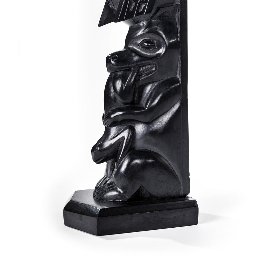 Eagle, Shark, Raven, Bear, Frog - Argillite Pole