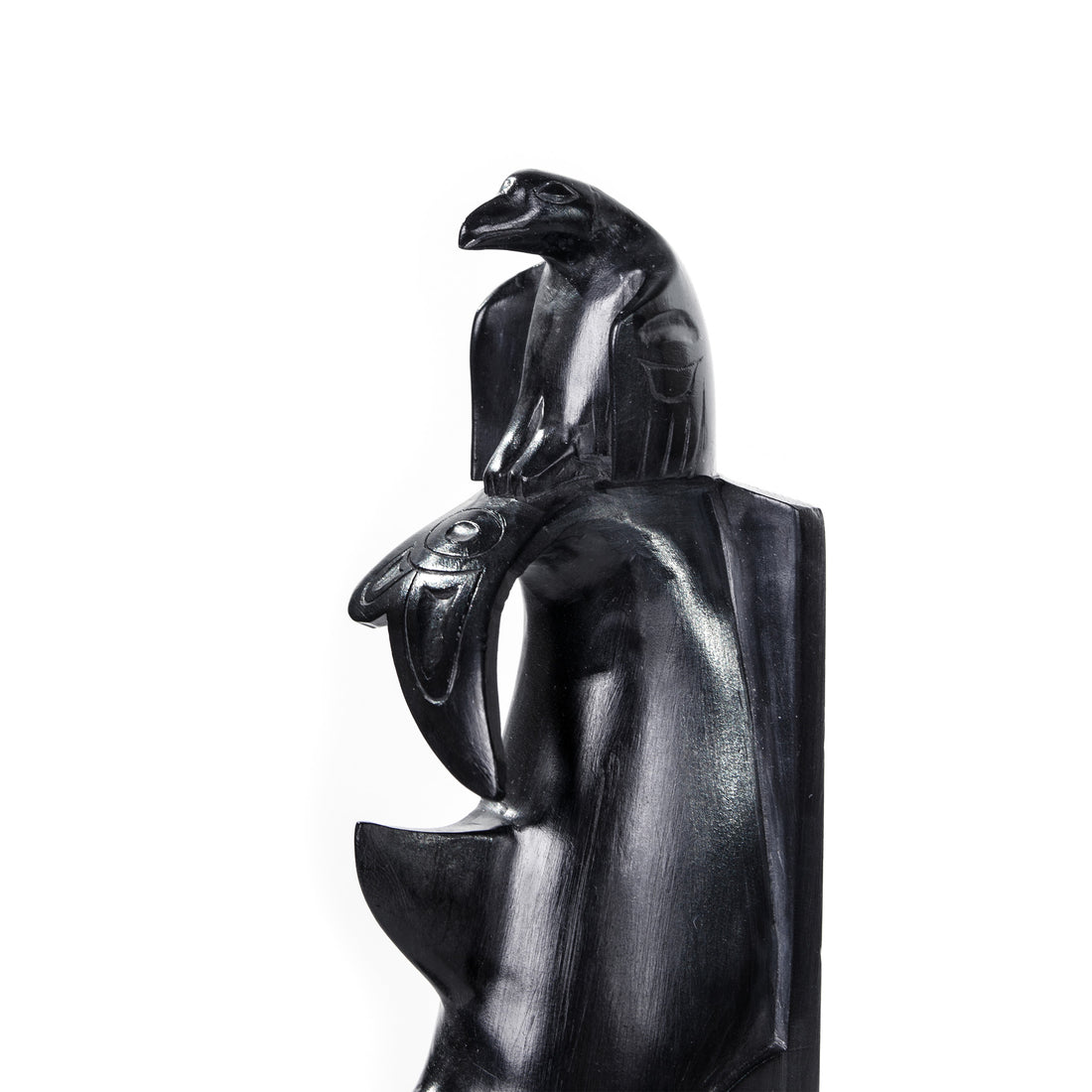 Eagle, Shark, Raven, Bear, Frog - Argillite Pole