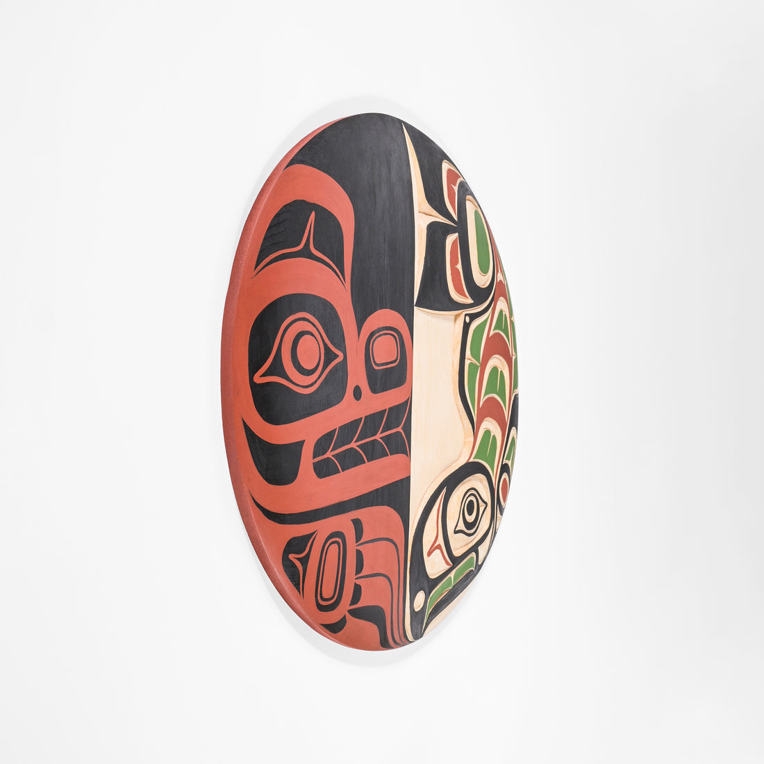 Bear and Salmon - Yellow Cedar Panel