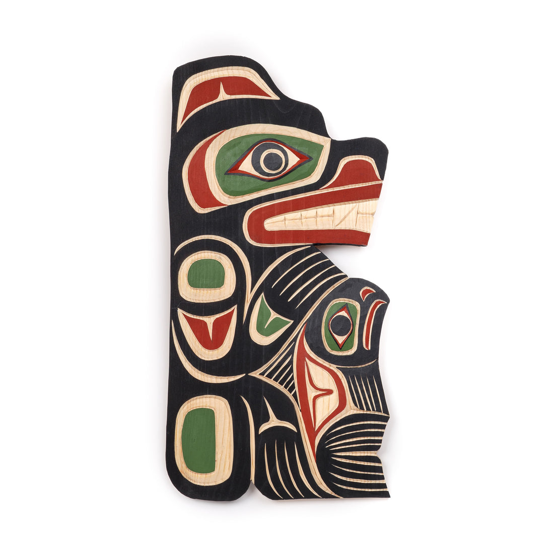 Bear and Salmon - Pine Carving