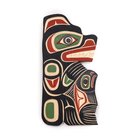 Bear and Salmon - Pine Carving
