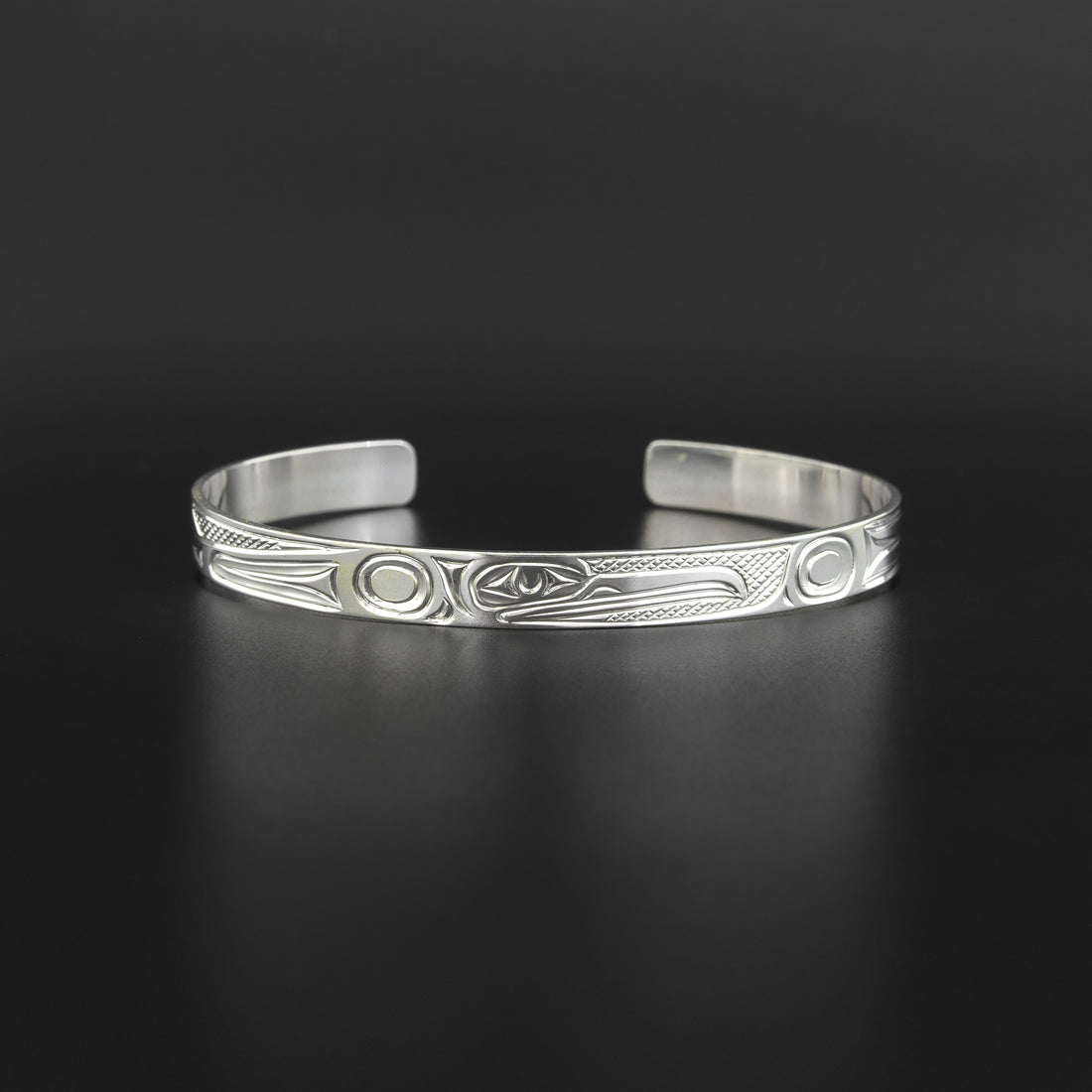 Hummingbird - 1/4" Wide Silver Bracelet