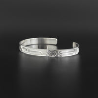 Hummingbird - 1/4" Wide Silver Bracelet