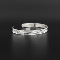 Hummingbird - 1/4" Wide Silver Bracelet
