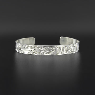 Orca and Baby - Silver Bracelet