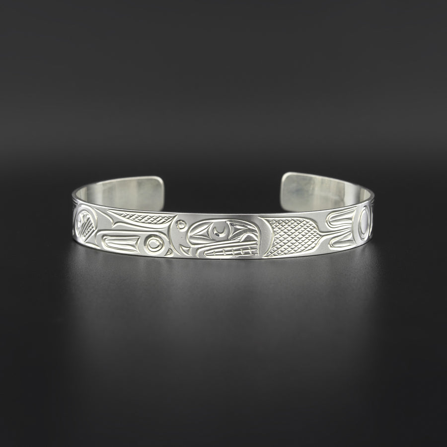 Orca and Baby - Silver Bracelet