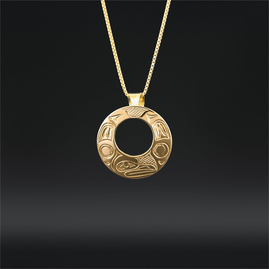 Raven - 14k Gold Pendant