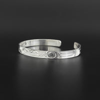 Raven - 1/4" Wide Silver Bracelet