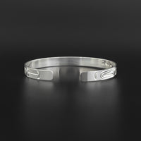 Raven - 1/4" Wide Silver Bracelet