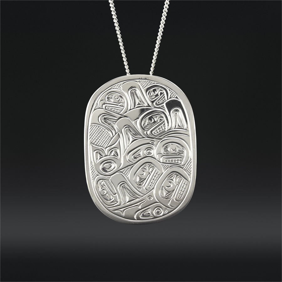 Orca Pod - Silver Pendant