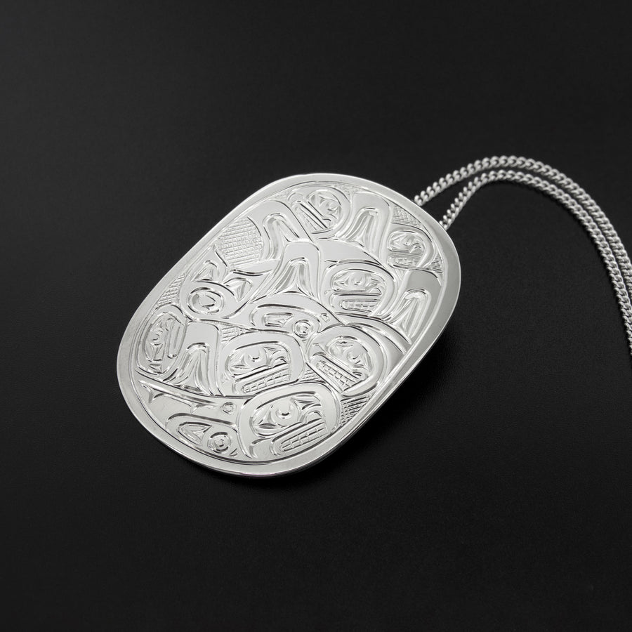 Orca Pod - Silver Pendant