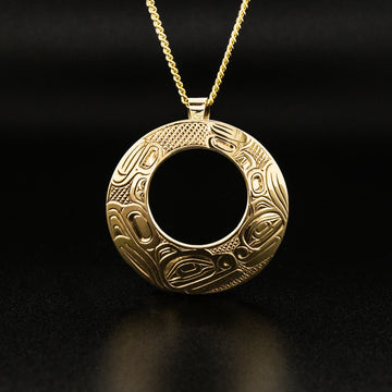 Bear and Cub14k Gold Pendant