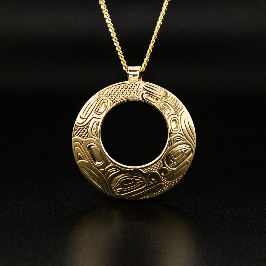 Bear and Cub14k Gold Pendant