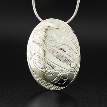 Raven and Light - Silver Pendant
