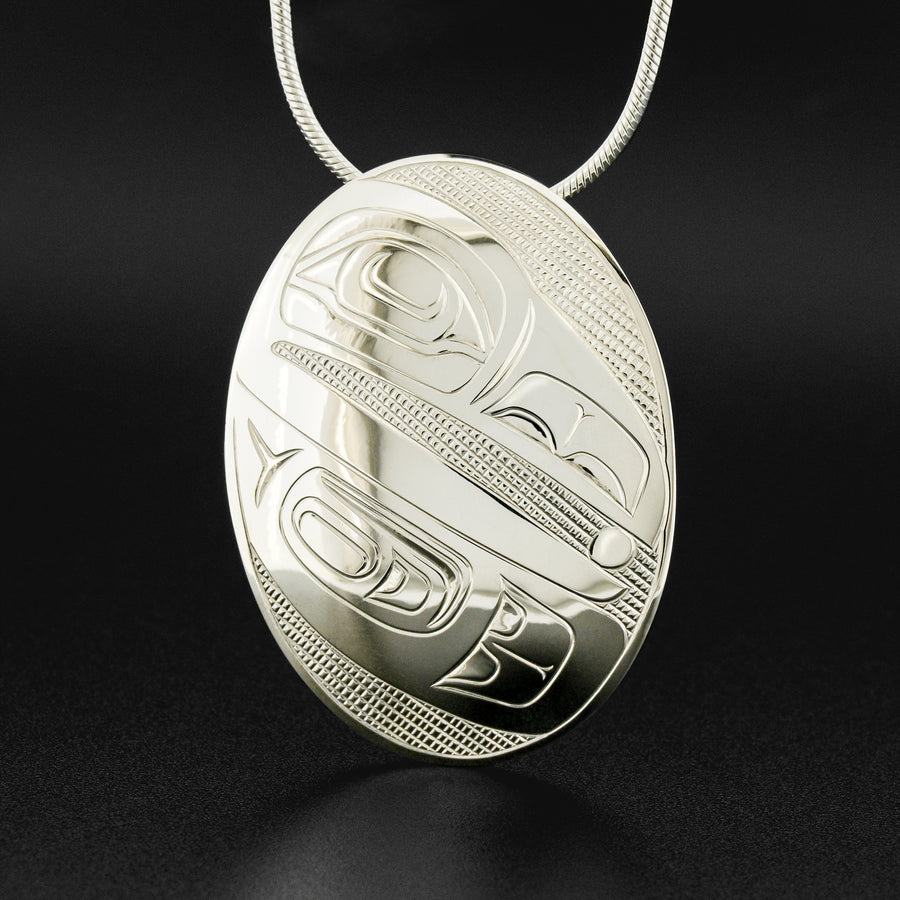 Raven and Light - Silver Pendant