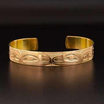 Raven and Eagle - 14k Gold Bracelet