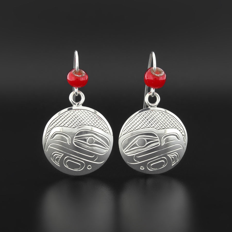 Eagle - Silver Earrings with Trade Bead