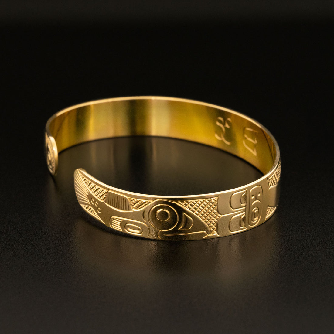 Whale Chasing Salmon - 14k Gold Bracelet