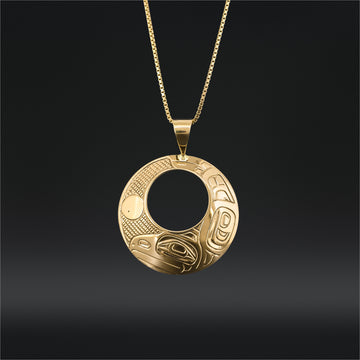 Raven and Light - 14k Gold Pendant