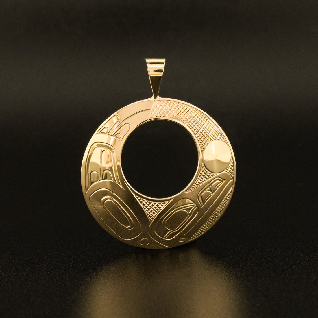 Raven and Light14k Gold Pendant
