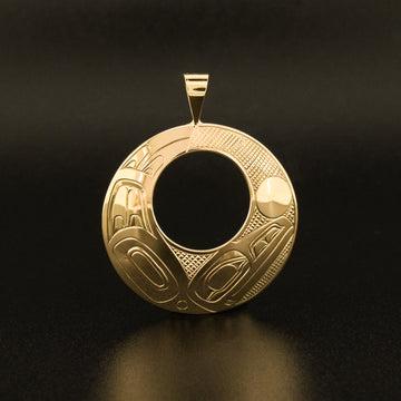 Raven and Light14k Gold Pendant