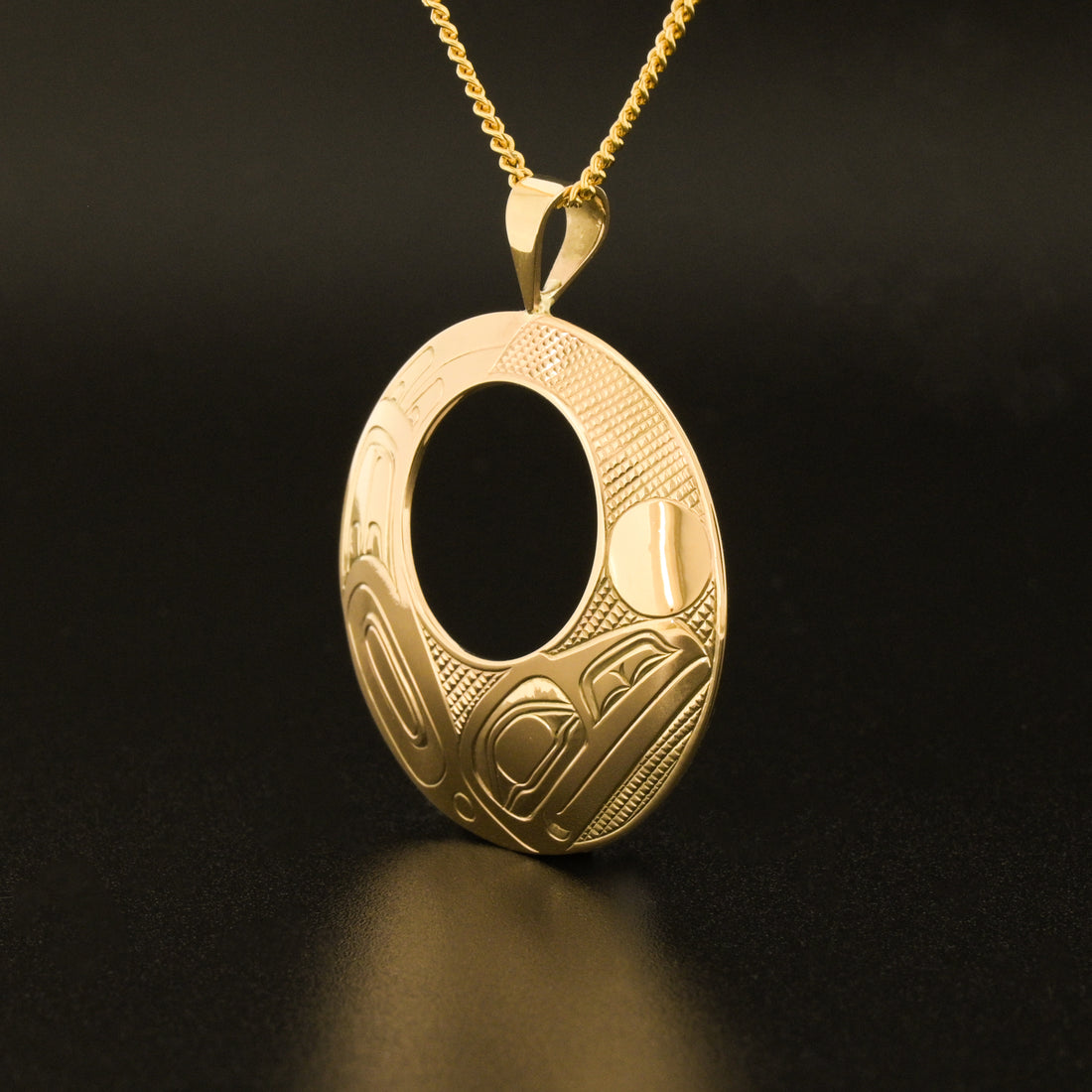 Raven and Light14k Gold Pendant