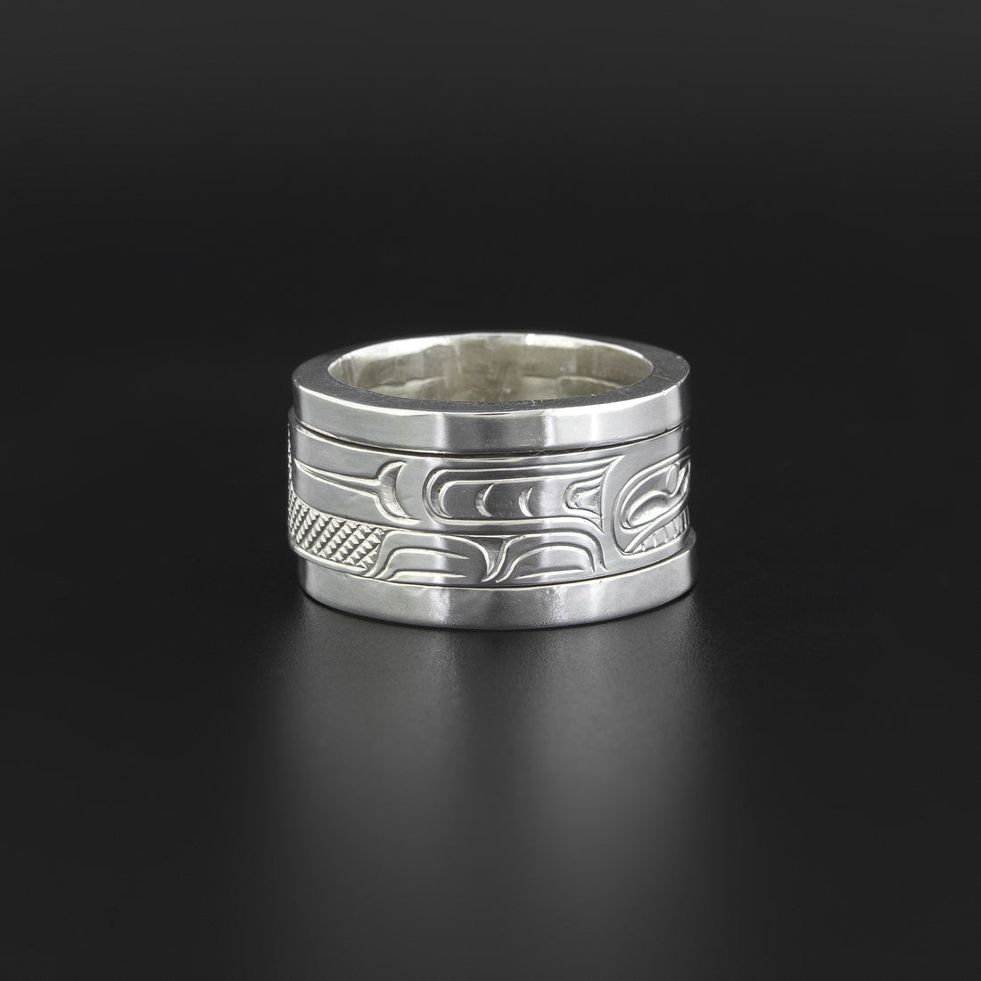 Raven Moon - Silver Spinner Ring