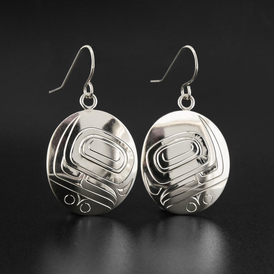 Developing Salmon Eggs Silver Earrings