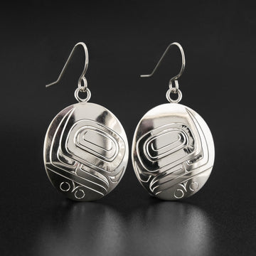 Developing Salmon Eggs Silver Earrings