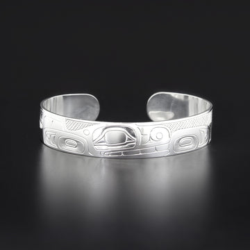 Killerwhale and Salmon - Silver Bracelet
