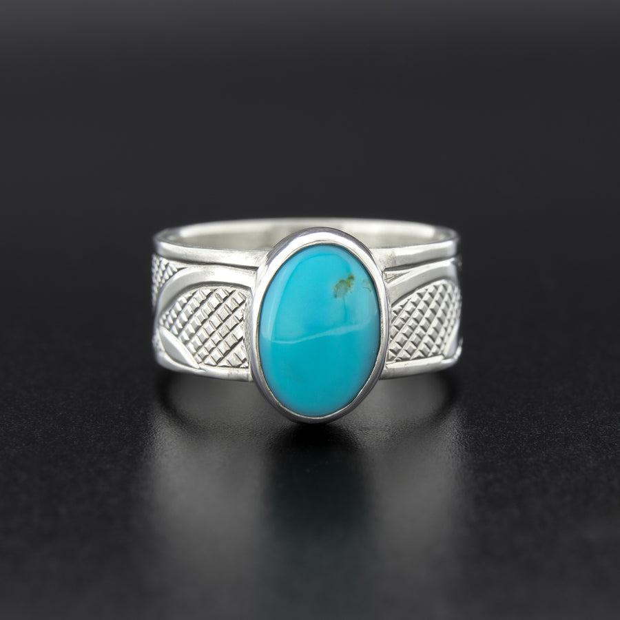 Silverious Berry Rings Heart Berry - Silver Ring with Turquoise – Lattimer Gallery