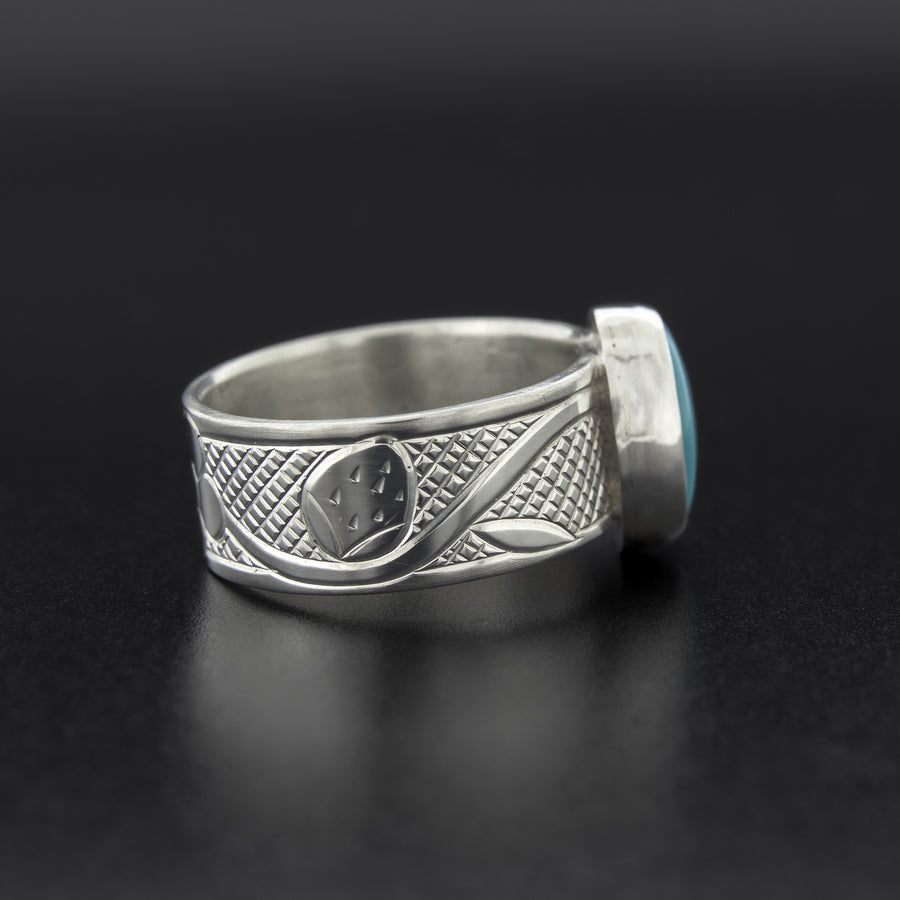 Silverious Berry Rings Heart Berry - Silver Ring with Turquoise – Lattimer Gallery