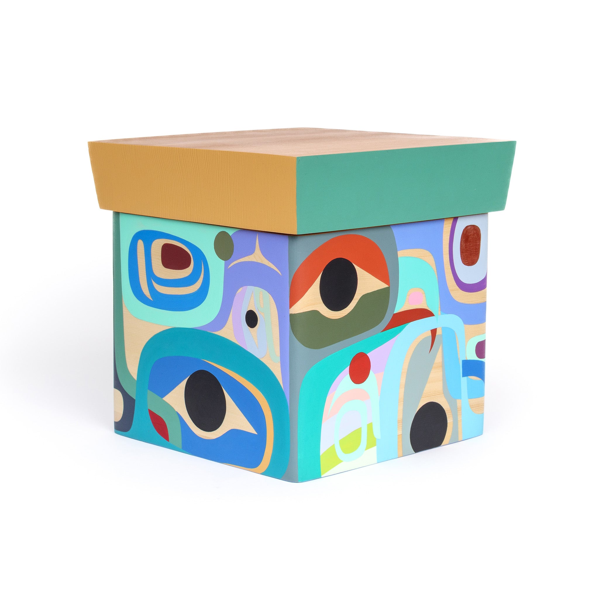 スティーブ・スミス　カナダ　先住民族置物 Joyful - Cedar Bentwood Box – Lattimer Gallery