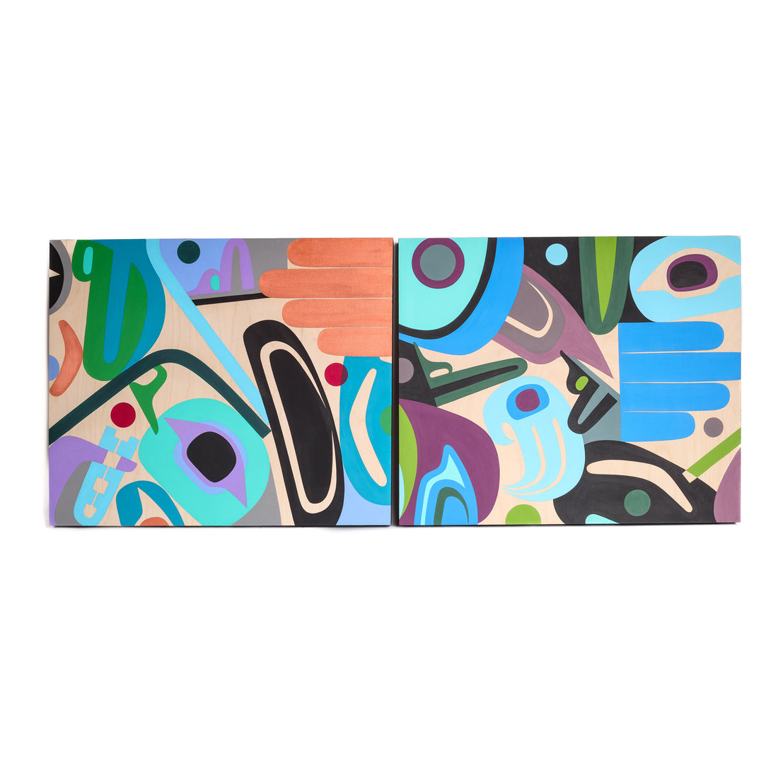 Setting Up Nicely I & II - Original Painting on Wood Panel