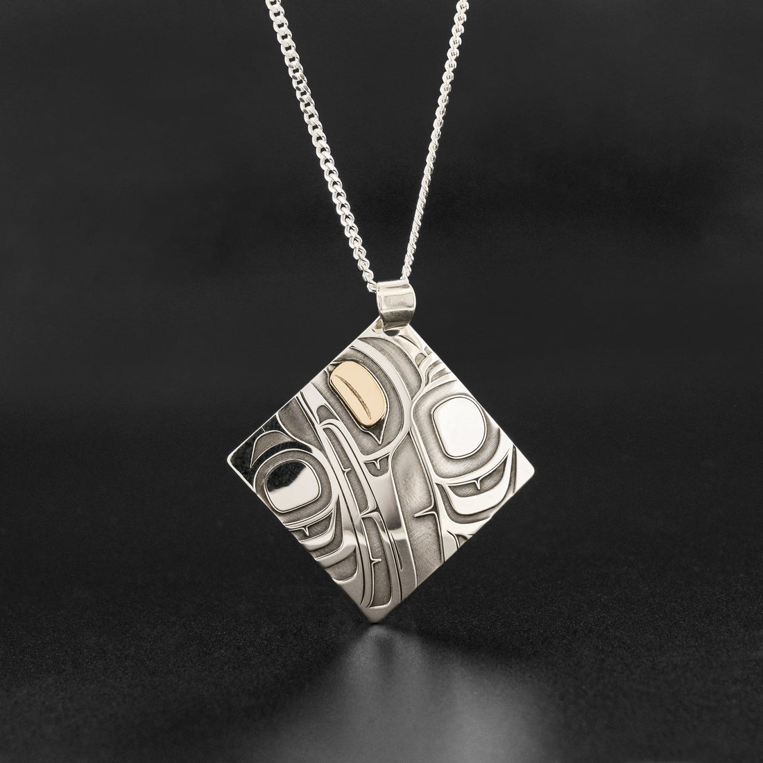 Hummingbird - Silver Pendant and Earring Set with 14k Gold