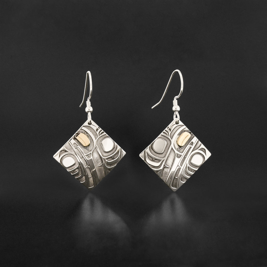 Hummingbird - Silver Pendant and Earring Set with 14k Gold