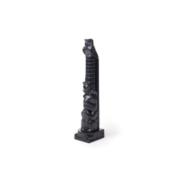 Eagle, Potlatch Hat Rings, Bear, Beaver, and Frog - Argillite Pole
