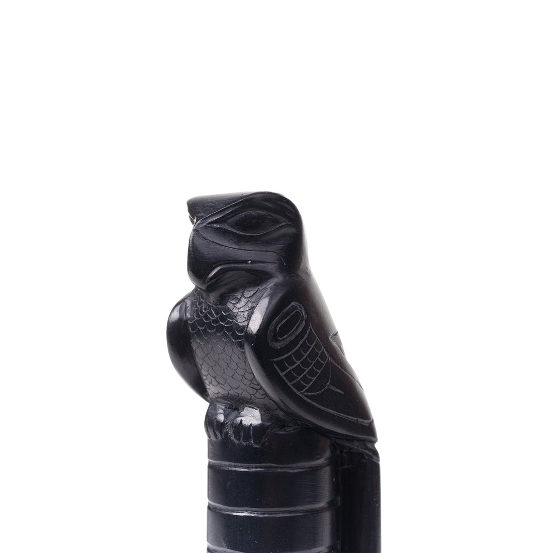 Eagle, Potlatch Hat Rings, Bear, Beaver, and Frog - Argillite Pole