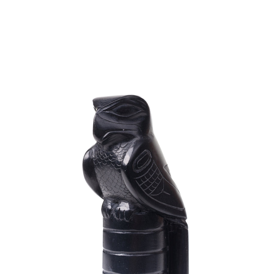 Eagle, Potlatch Hat Rings, Bear, Beaver, and Frog - Argillite Pole
