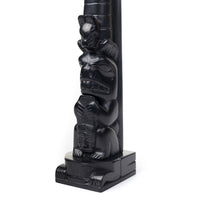 Eagle, Potlatch Hat Rings, Bear, Beaver, and Frog - Argillite Pole