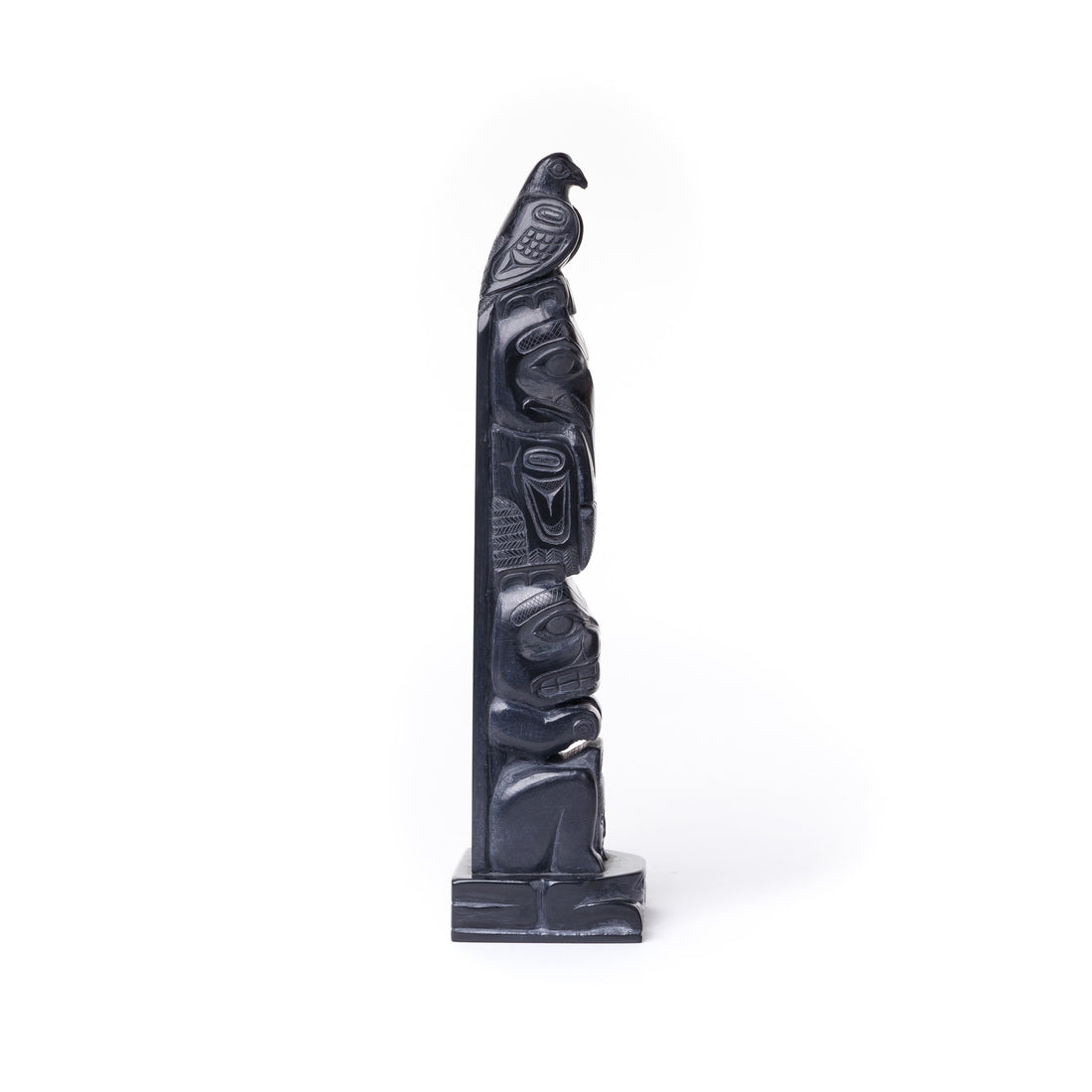 Eagle, Raven, Beaver, and Frog - Argillite Model Pole