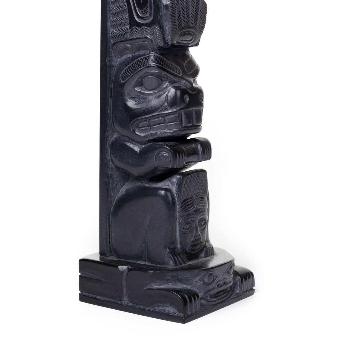 Eagle, Raven, Beaver, and Frog - Argillite Model Pole