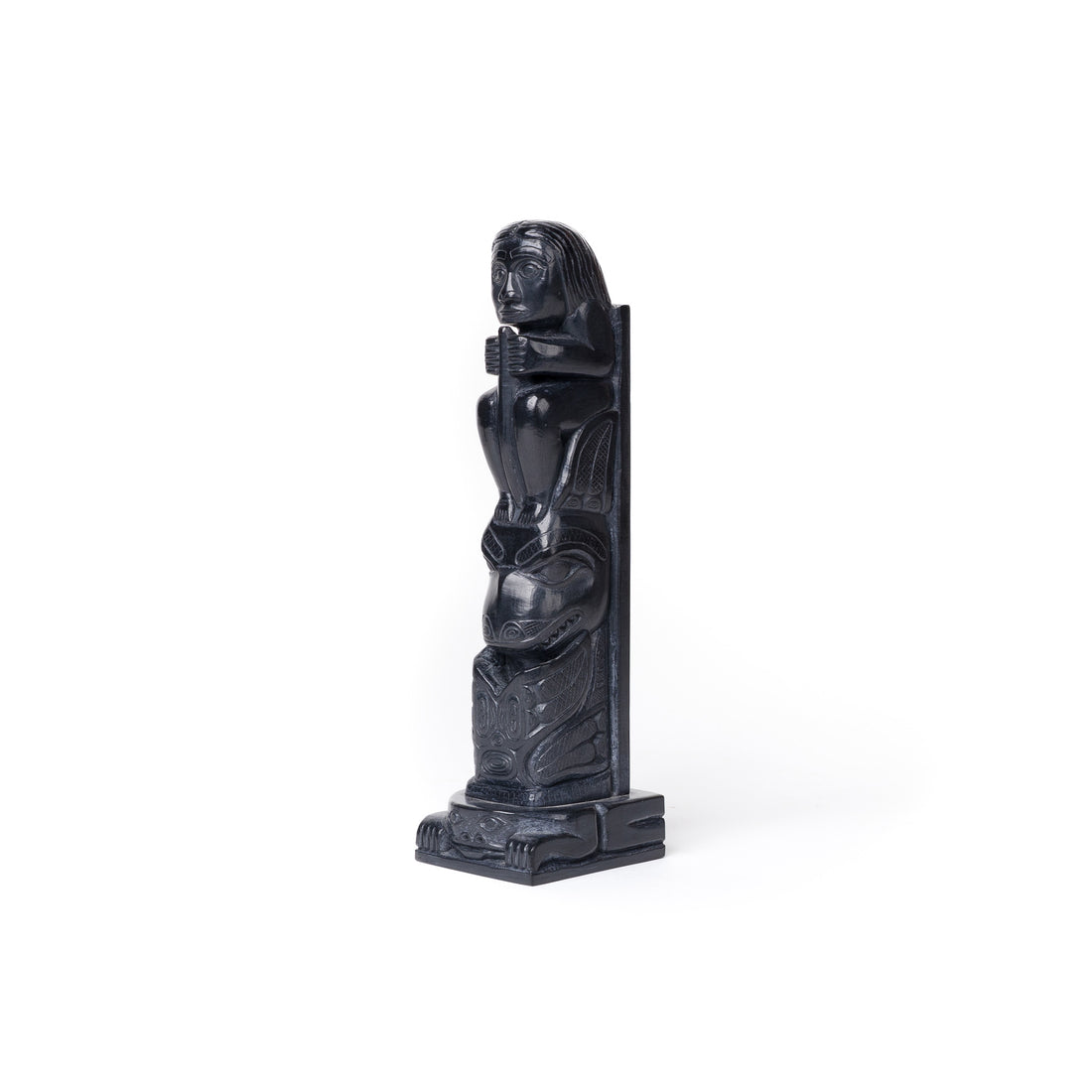 Nanasimgit with Frog Base - Argillite Model Pole